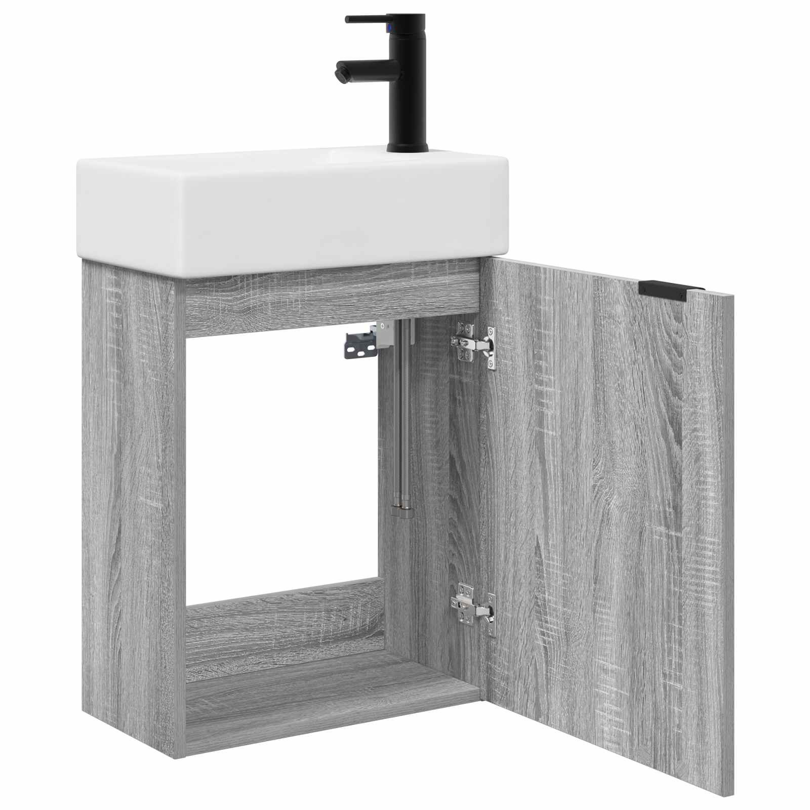 Badkamermeubel met kraan Grijs Sonoma 45,5 x 22,5 x 84 cm