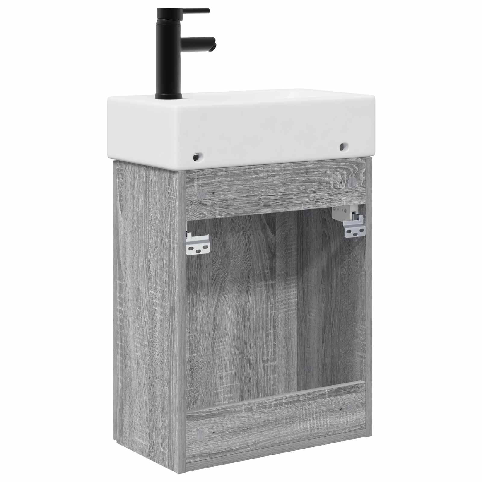 Badkamermeubel met kraan Grijs Sonoma 45,5 x 22,5 x 84 cm
