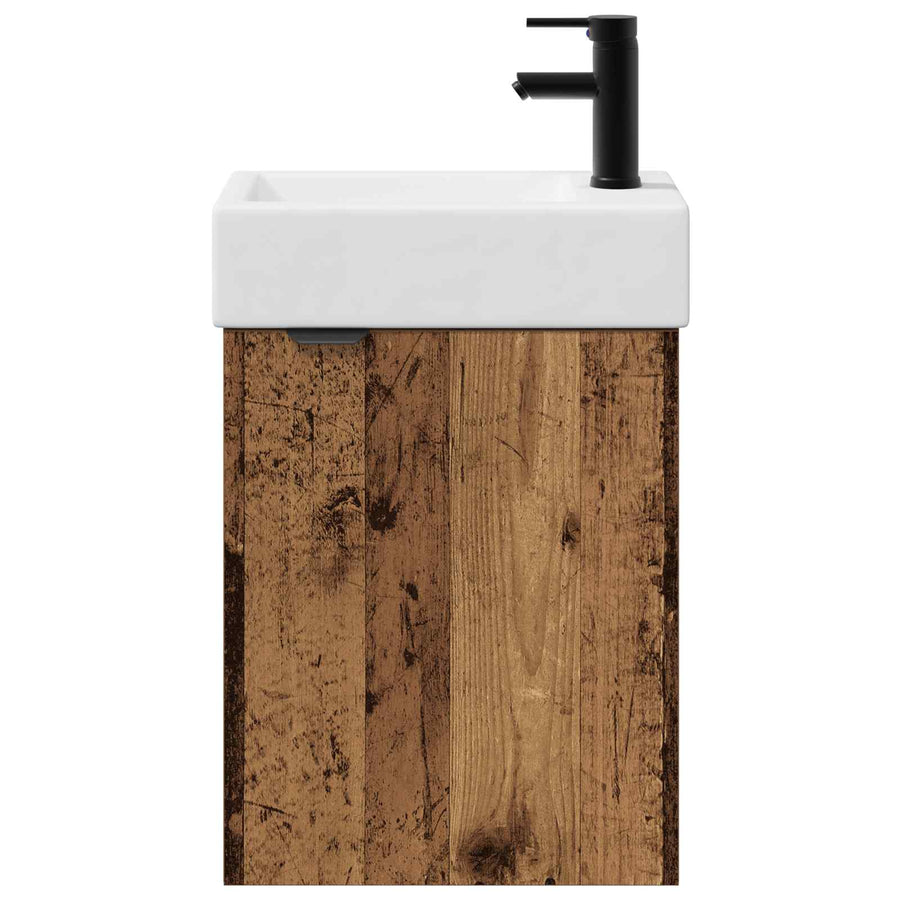Badkamermeubel met kraan Oud hout 45,5 x 22,5 x 84 cm