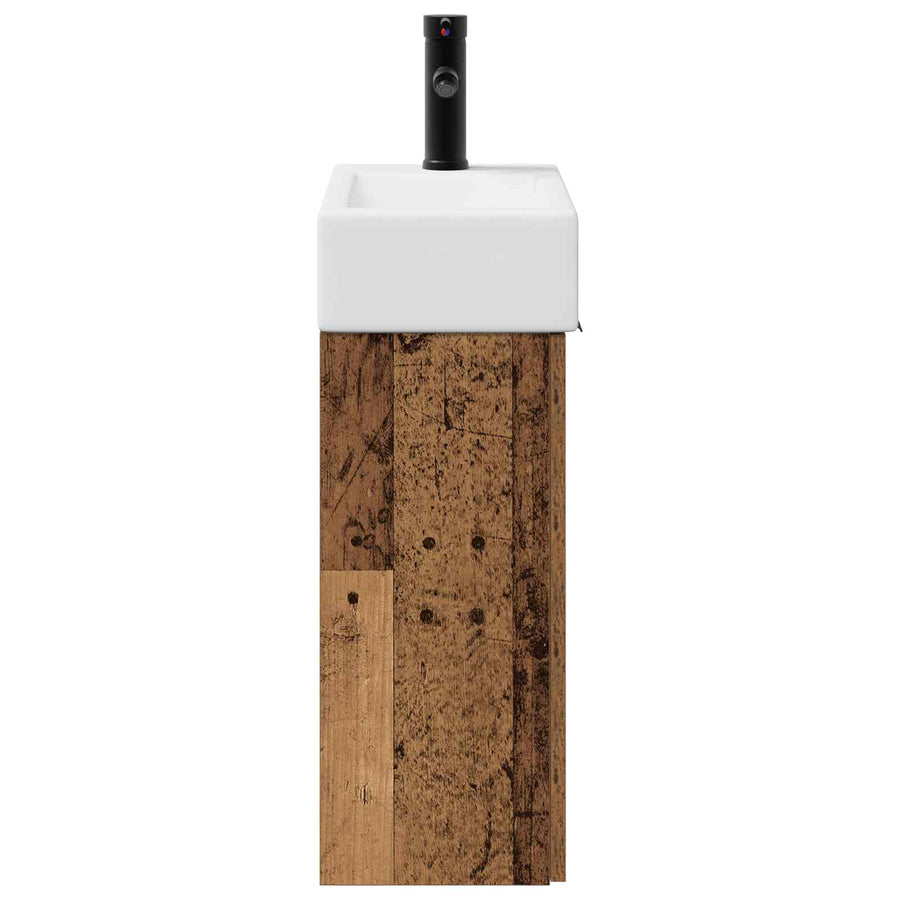 Badkamermeubel met kraan Oud hout 45,5 x 22,5 x 84 cm