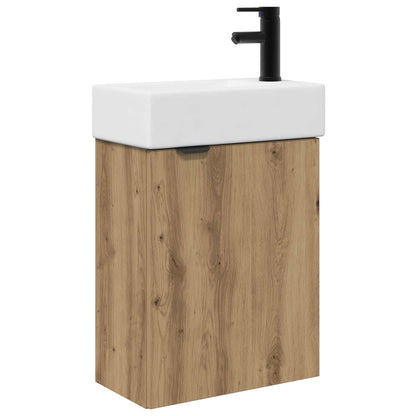 Badkamermeubel met kraan Artisanaal eiken 45,5 x 22,5 x 84 cm