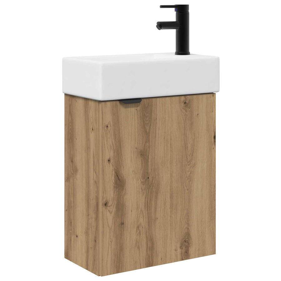 Badkamermeubel met kraan Artisanaal eiken 45,5 x 22,5 x 84 cm