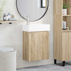 Badkamermeubel 45,5x22,5x84 cm Sonoma eiken met kraan