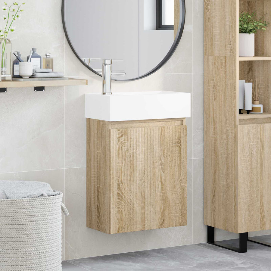 Badkamermeubel met kraan Sonoma Eiken 45,5 x 22,5 x 84 cm