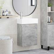 Badkamermeubel met kraan betongrijs 45,5x22,5x84 cm