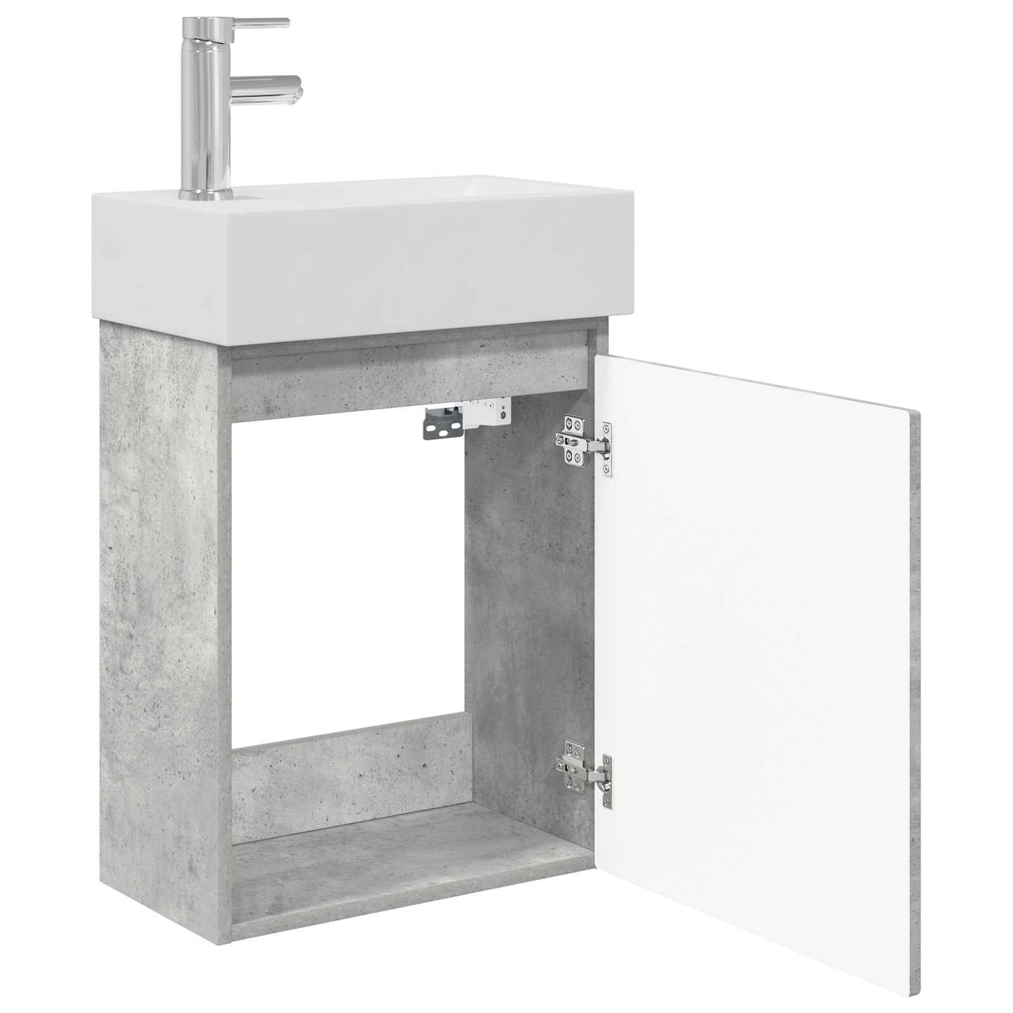 Badkamermeubel met kraan Betongrijs 45,5 x 22,5 x 84 cm