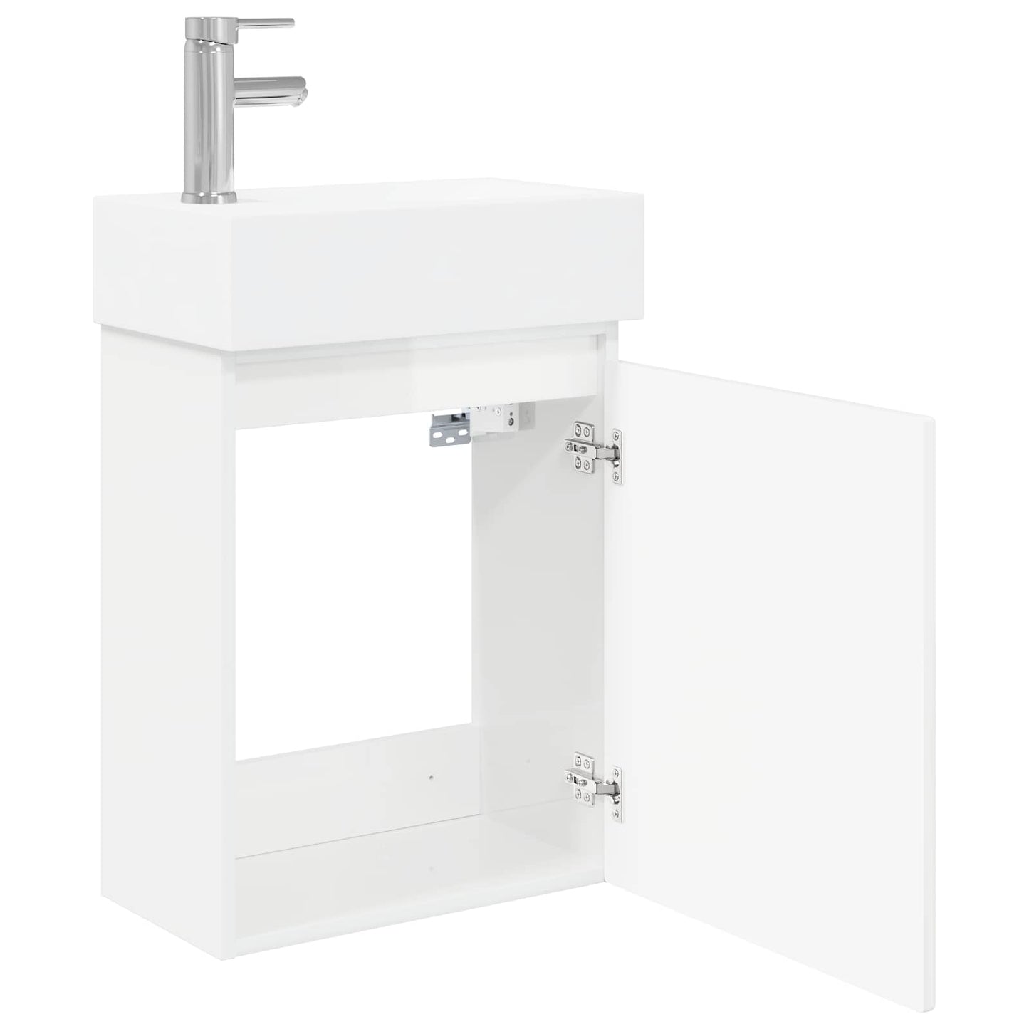 Badkamermeubel met kraan Hoogglans Wit 45,5 x 22,5 x 84 cm