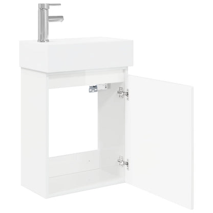 Badkamermeubel met kraan Hoogglans Wit 45,5 x 22,5 x 84 cm