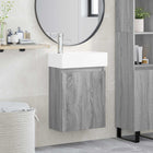 Badkamermeubel 45,5x22,5x84 cm grijs Sonoma met kraan