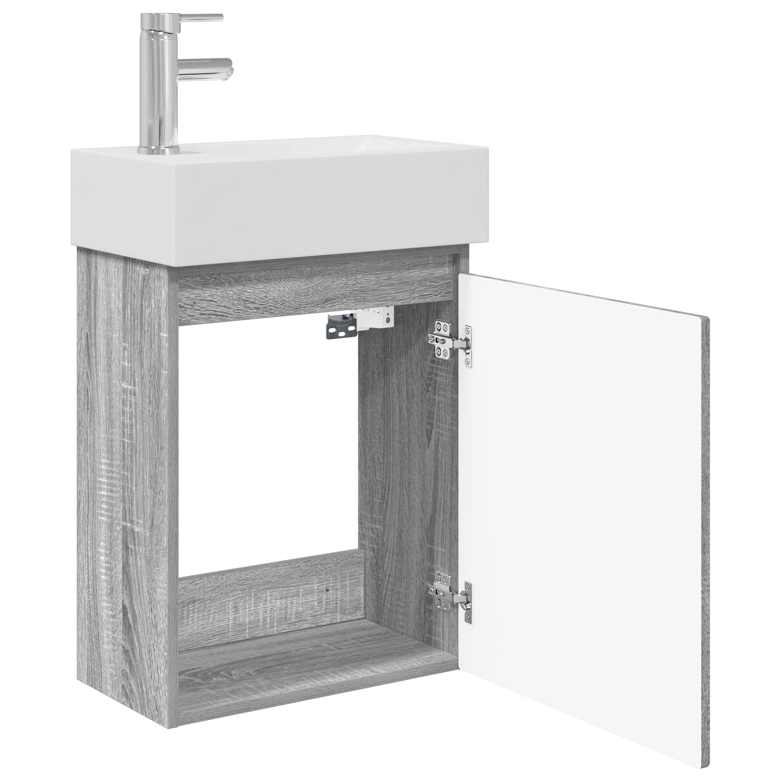 Badkamermeubel met kraan Grijs Sonoma 45,5 x 22,5 x 84 cm