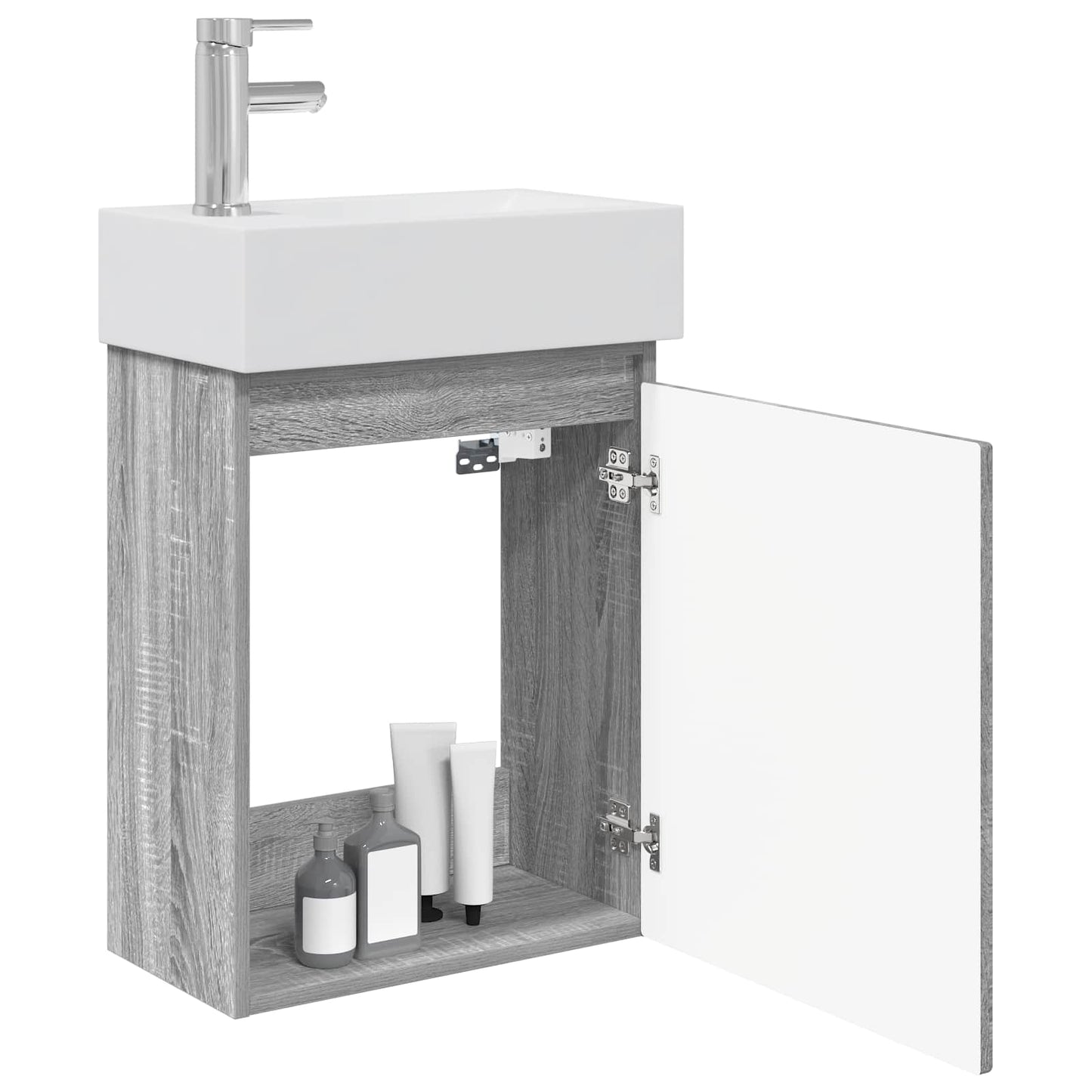 Badkamermeubel met kraan Grijs Sonoma 45,5 x 22,5 x 84 cm