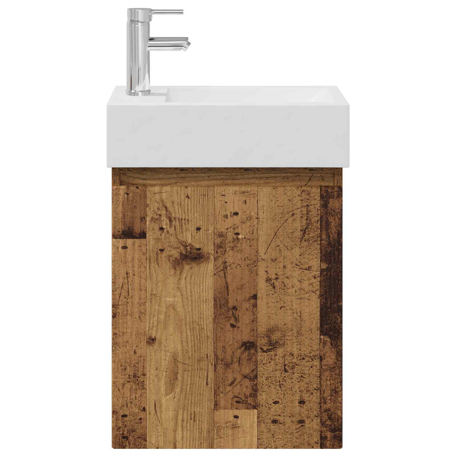 Badkamermeubel met kraan Oud hout 45,5 x 22,5 x 84 cm
