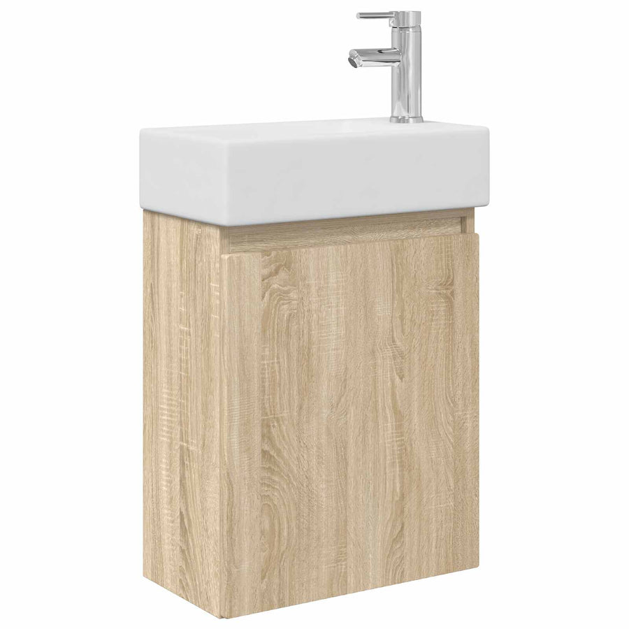 Badkamermeubel met kraan Sonoma Eiken 45,5 x 22,5 x 84 cm