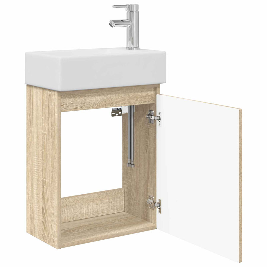 Badkamermeubel met kraan Sonoma Eiken 45,5 x 22,5 x 84 cm