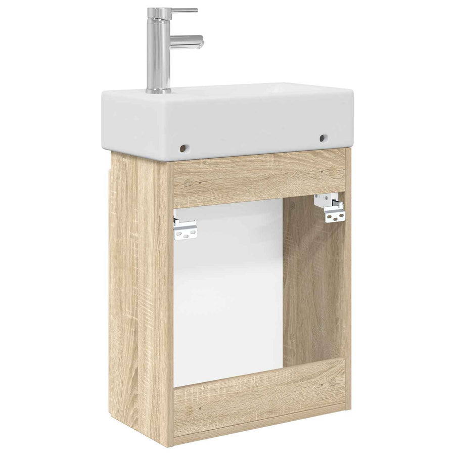 Badkamermeubel met kraan Sonoma Eiken 45,5 x 22,5 x 84 cm