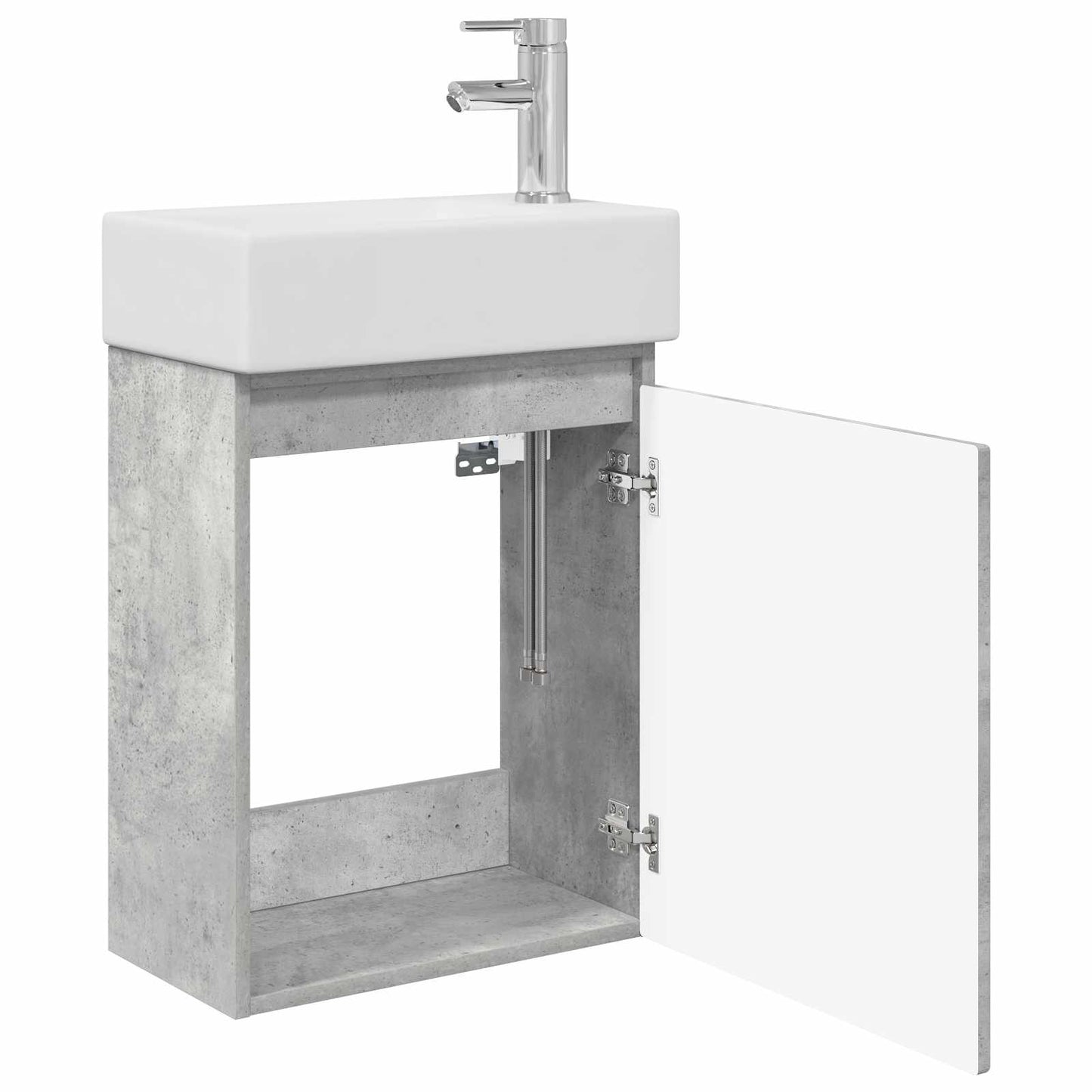 Badkamermeubel met kraan Betongrijs 45,5 x 22,5 x 84 cm