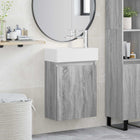 Badkamermeubel met kraan 45,5x22,5x84 cm grijs Sonoma
