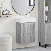 Badkamermeubel met kraan 45,5x22,5x84 cm grijs Sonoma