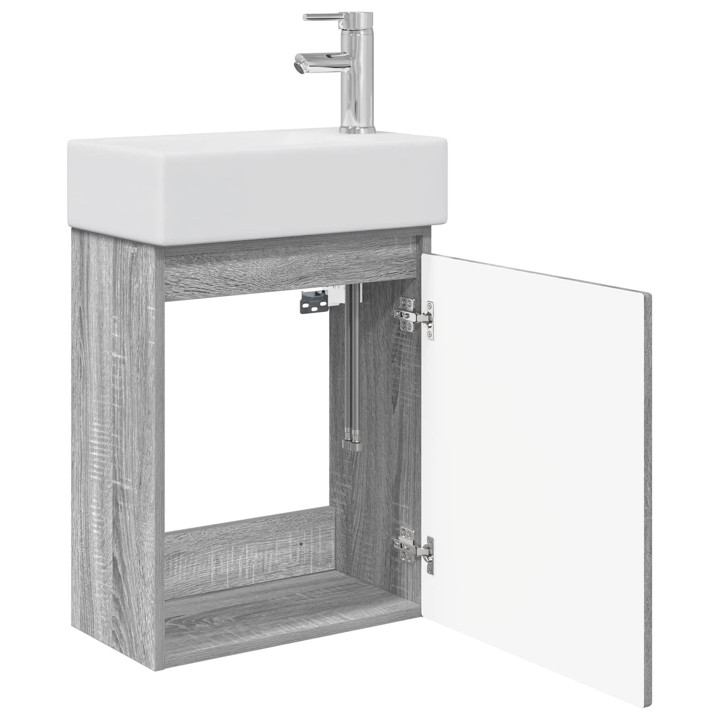 Badkamermeubel met kraan Grijs Sonoma 45,5 x 22,5 x 84 cm