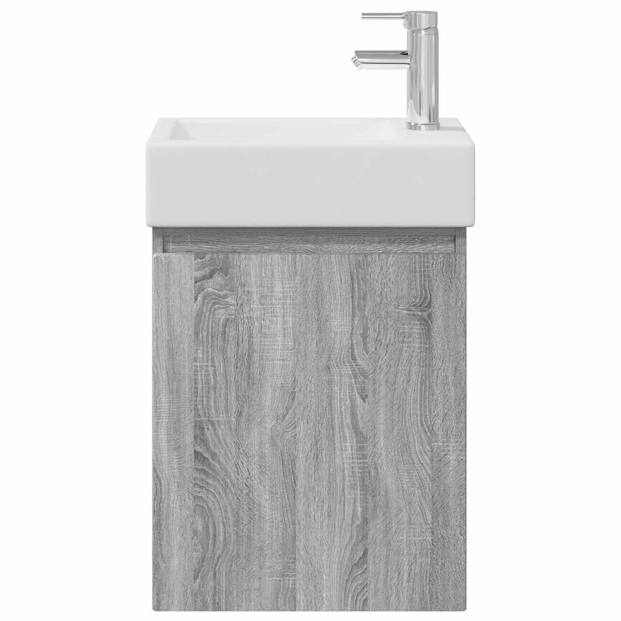Badkamermeubel met kraan Grijs Sonoma 45,5 x 22,5 x 84 cm