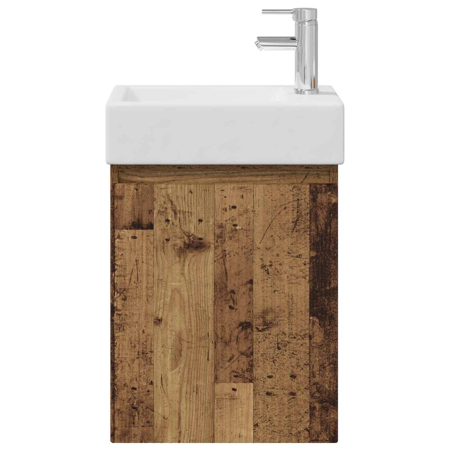 Badkamermeubel met kraan Oud hout 45,5 x 22,5 x 84 cm