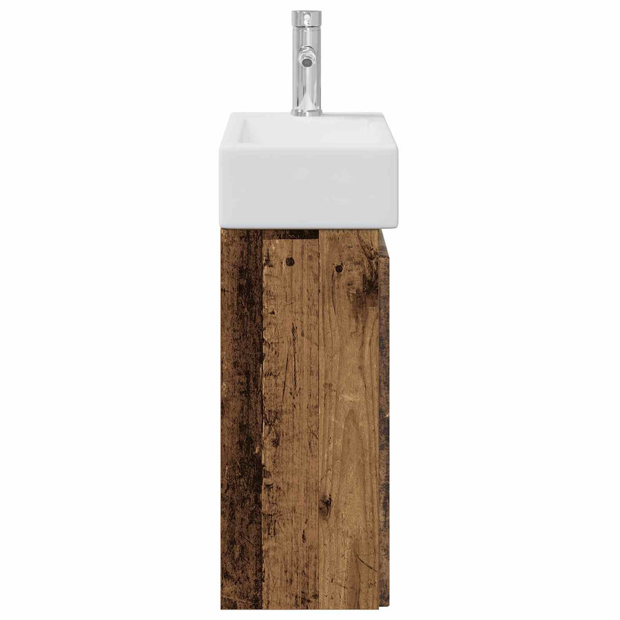 Badkamermeubel met kraan Oud hout 45,5 x 22,5 x 84 cm