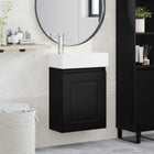 Bathroom furniture with tap Black 45.5 x 22.5 x 84 cm