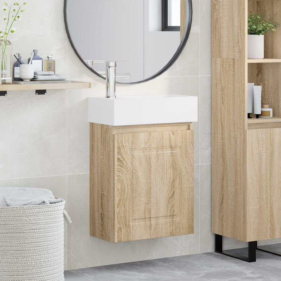 Badkamermeubel met kraan Sonoma Eiken 45,5 x 22,5 x 84 cm