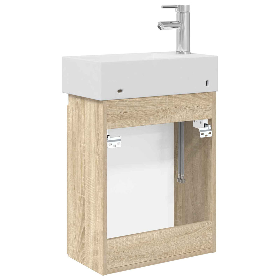 Badkamermeubel met kraan Sonoma Eiken 45,5 x 22,5 x 84 cm