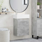 Badkamermeubel 45,5x22,5x84 cm betongrijs met kraan