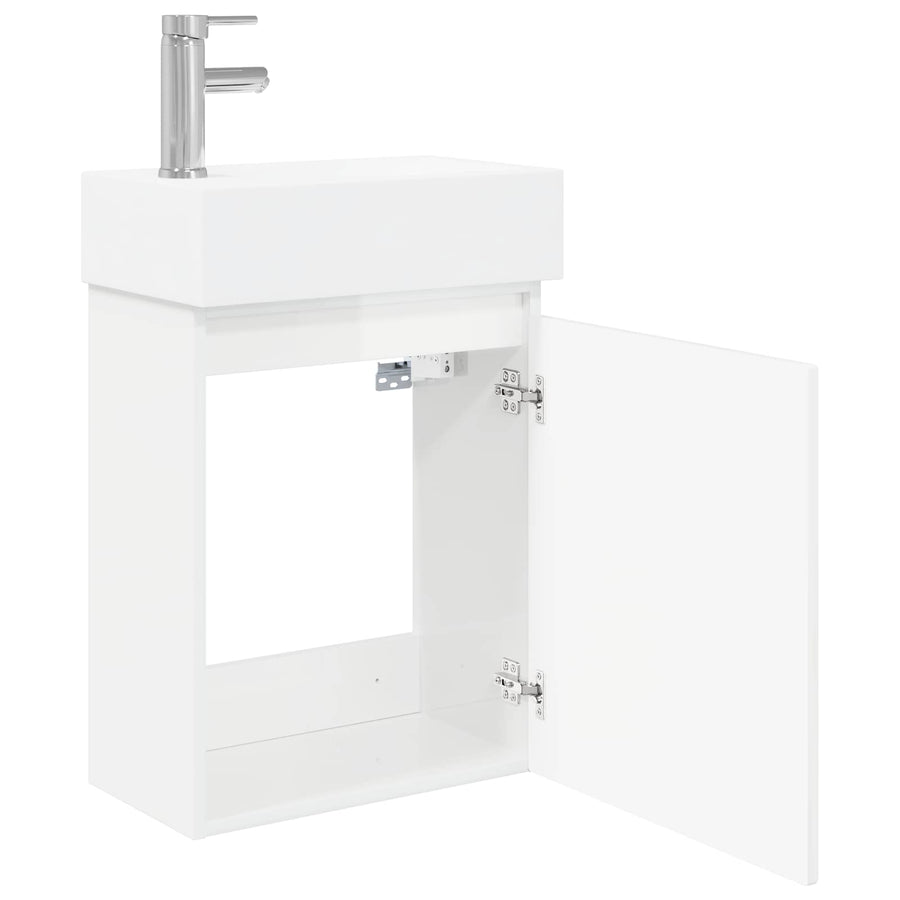 Badkamermeubel met kraan Hoogglans Wit 45,5 x 22,5 x 84 cm