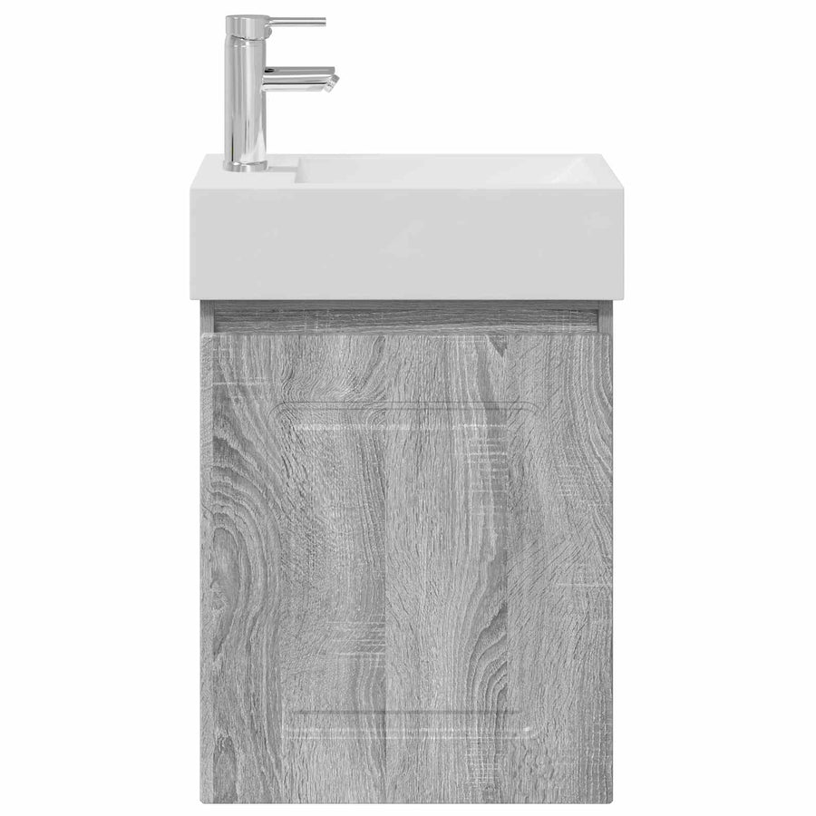 Badkamermeubel met kraan Grijs Sonoma 45,5 x 22,5 x 84 cm