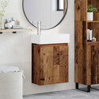 Bathroom vanity with faucet Old wood 45.5 x 22.5 x 84 cm