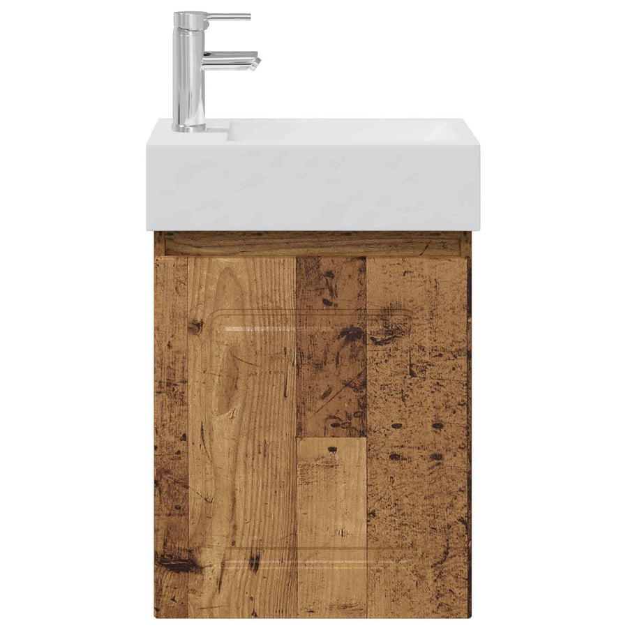Badkamermeubel met kraan Oud hout 45,5 x 22,5 x 84 cm