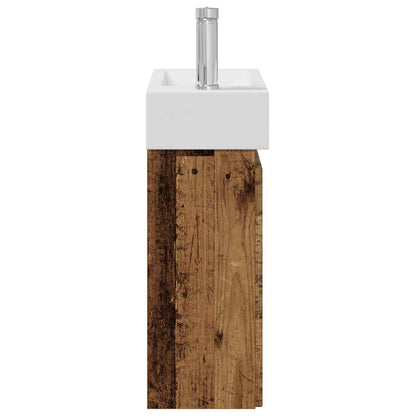 Badkamermeubel met kraan Oud hout 45,5 x 22,5 x 84 cm