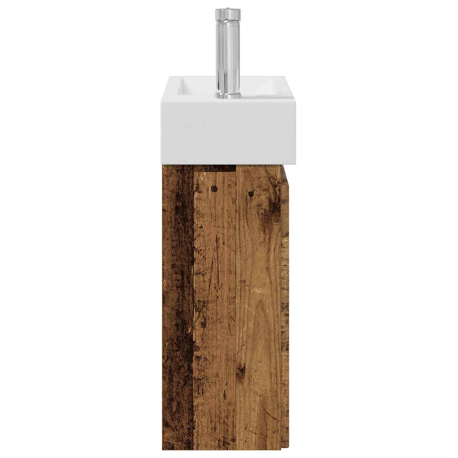 Badkamermeubel met kraan Oud hout 45,5 x 22,5 x 84 cm
