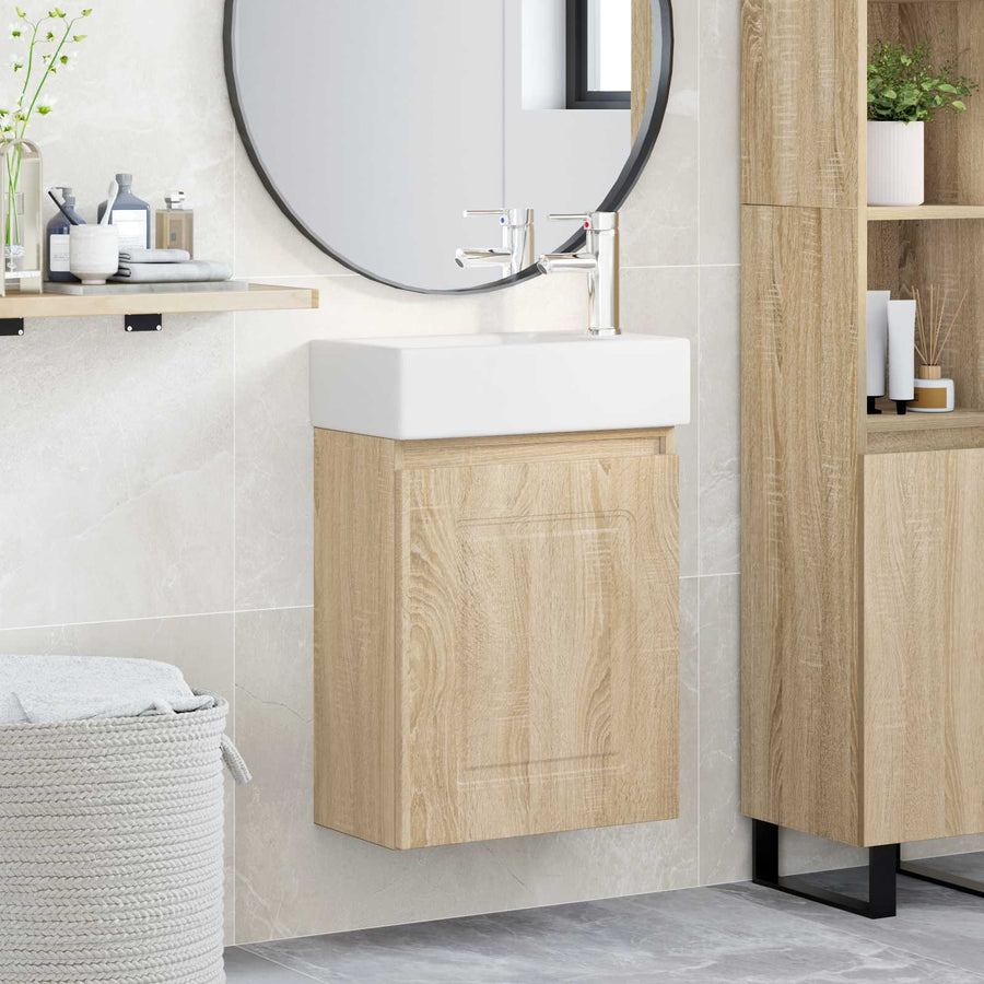 Badkamermeubel met kraan Sonoma Eiken 45,5 x 22,5 x 84 cm