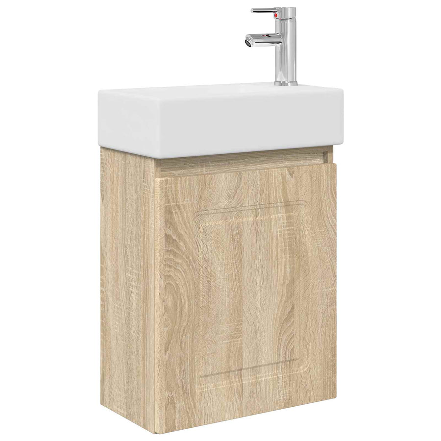 Badkamermeubel met kraan Sonoma Eiken 45,5 x 22,5 x 84 cm