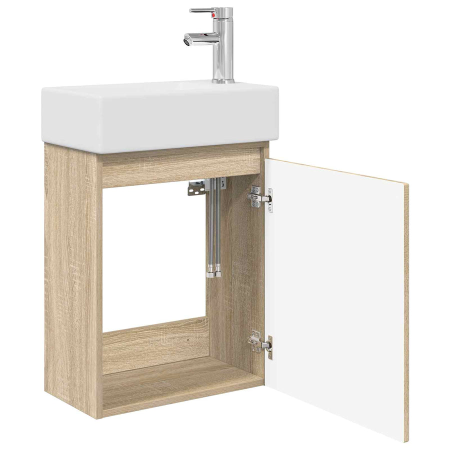 Badkamermeubel met kraan Sonoma Eiken 45,5 x 22,5 x 84 cm