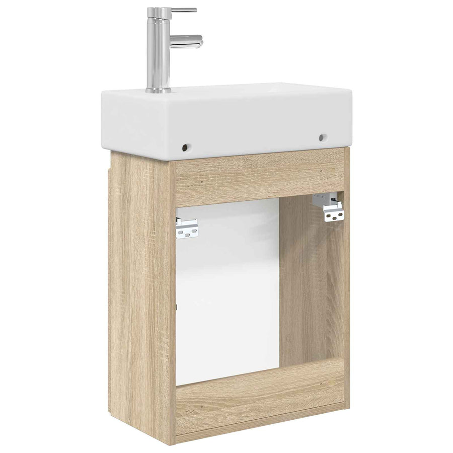 Badkamermeubel met kraan Sonoma Eiken 45,5 x 22,5 x 84 cm