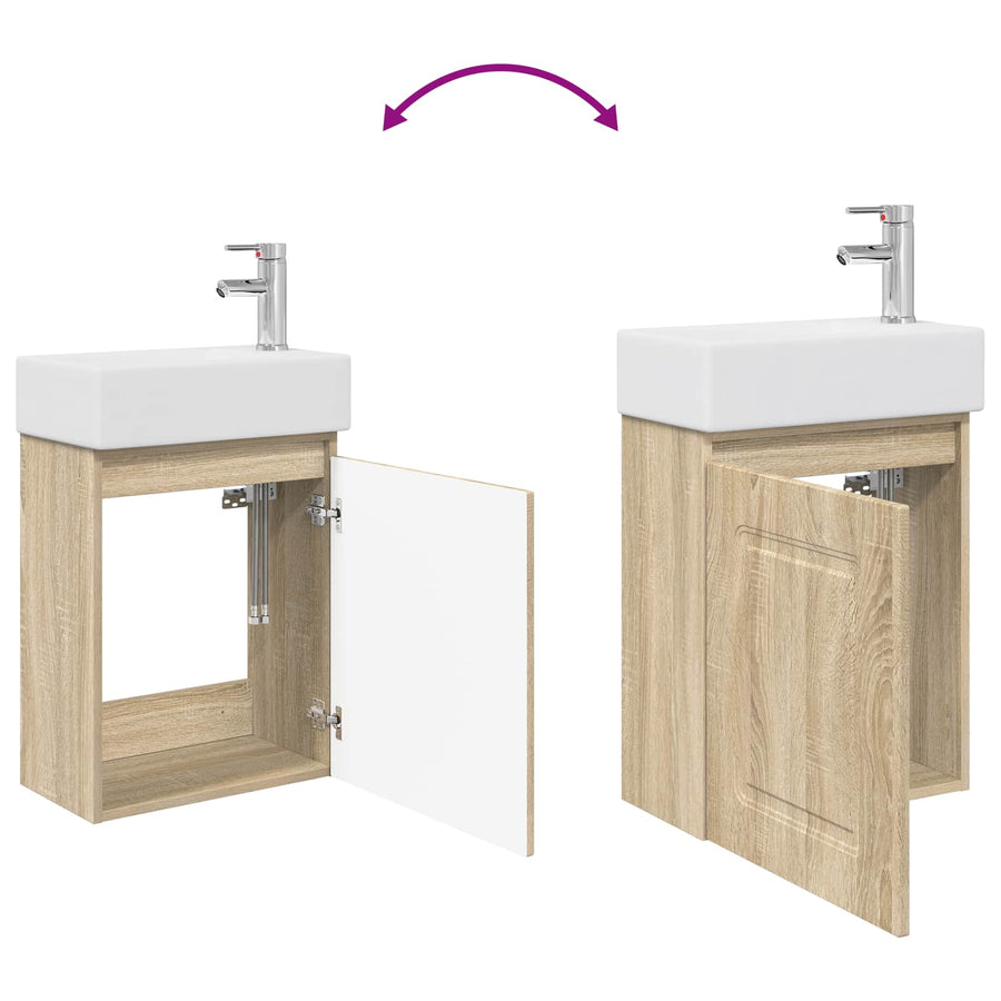 Badkamermeubel met kraan Sonoma Eiken 45,5 x 22,5 x 84 cm