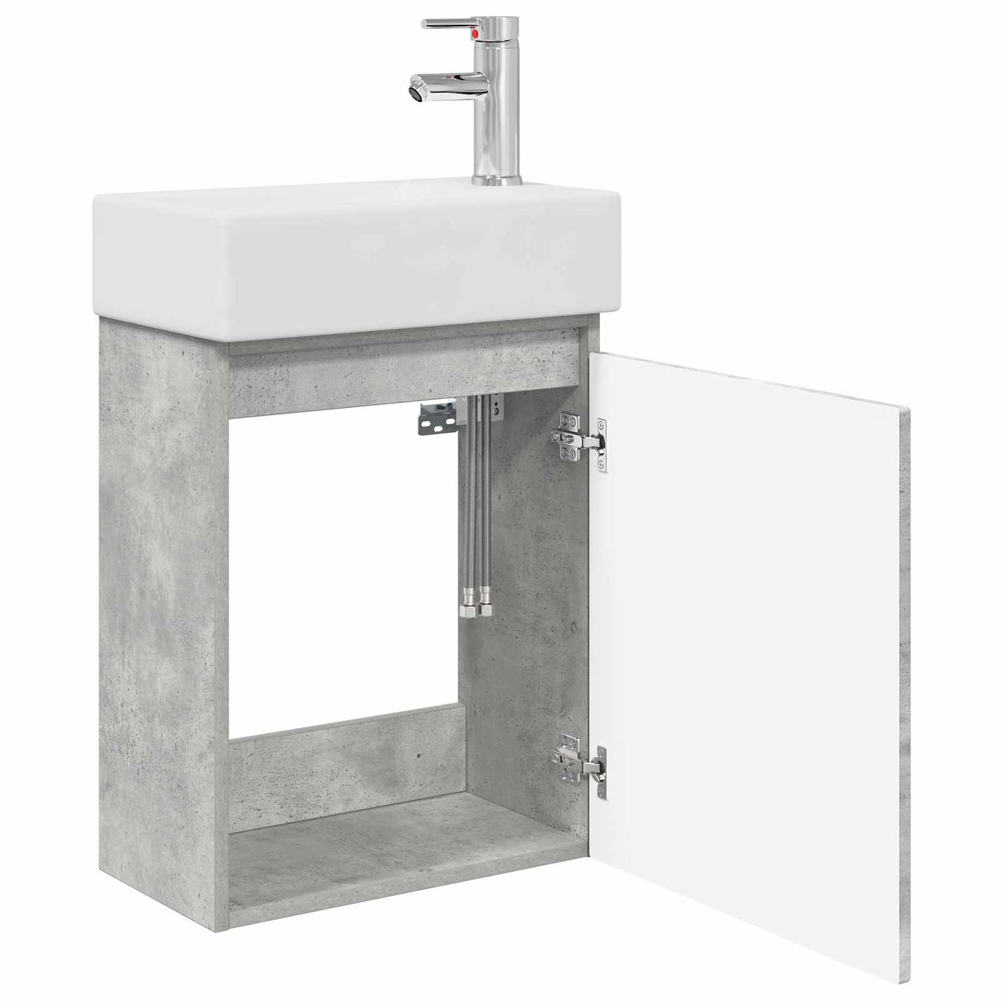 Badkamermeubel met kraan Betongrijs 45,5 x 22,5 x 84 cm