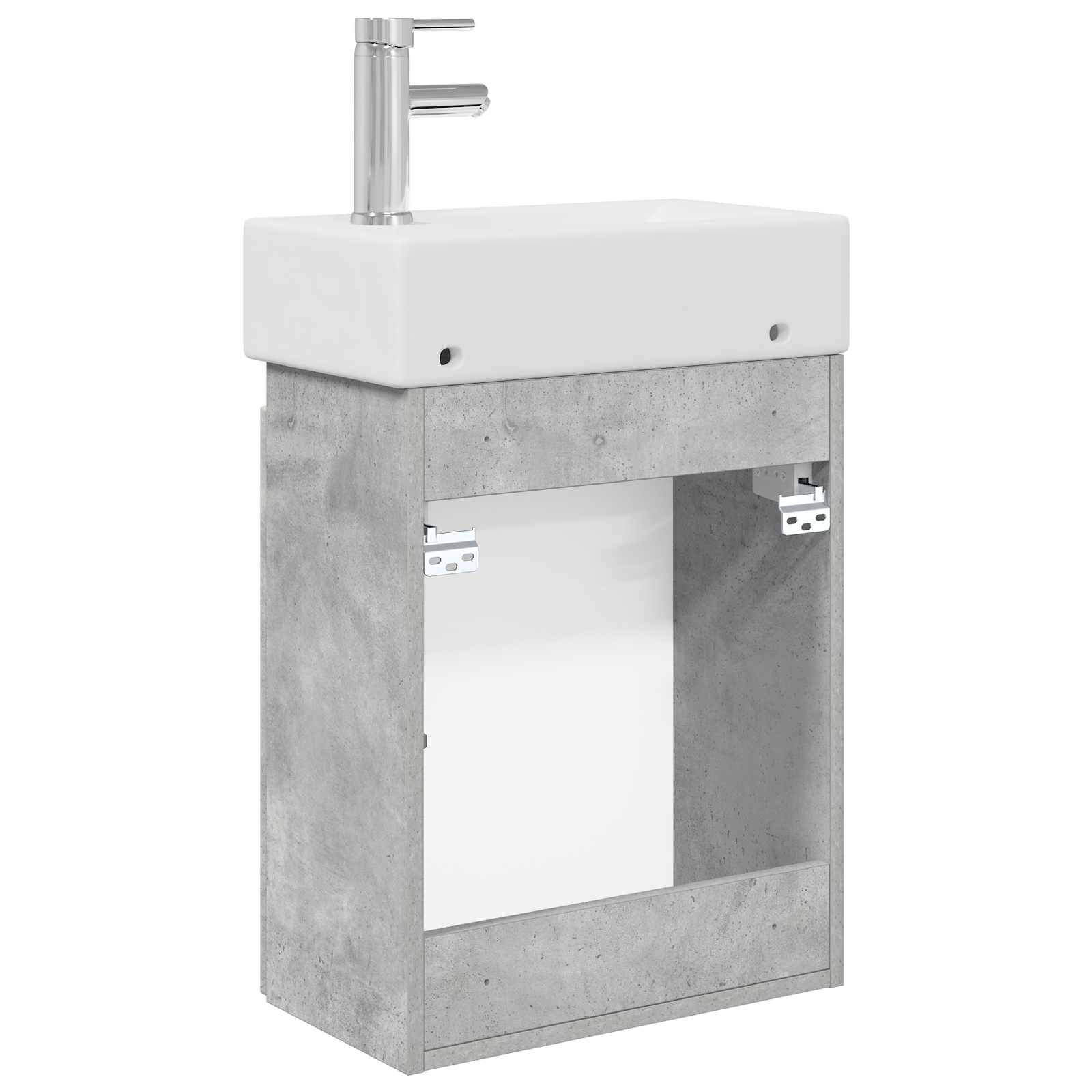 Badkamermeubel met kraan Betongrijs 45,5 x 22,5 x 84 cm