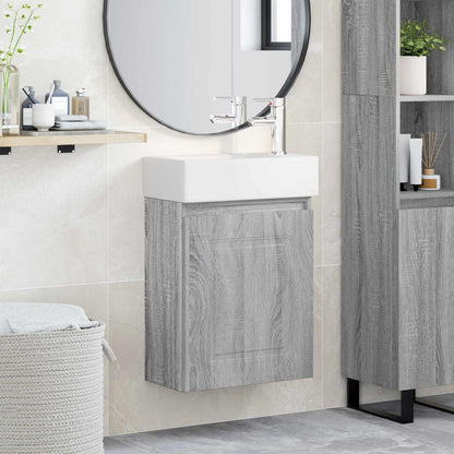 Badkamermeubel met kraan Grijs Sonoma 45,5 x 22,5 x 84 cm
