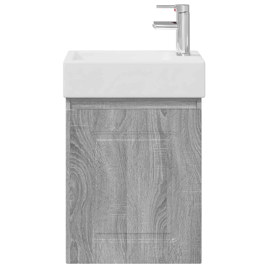 Badkamermeubel met kraan Grijs Sonoma 45,5 x 22,5 x 84 cm