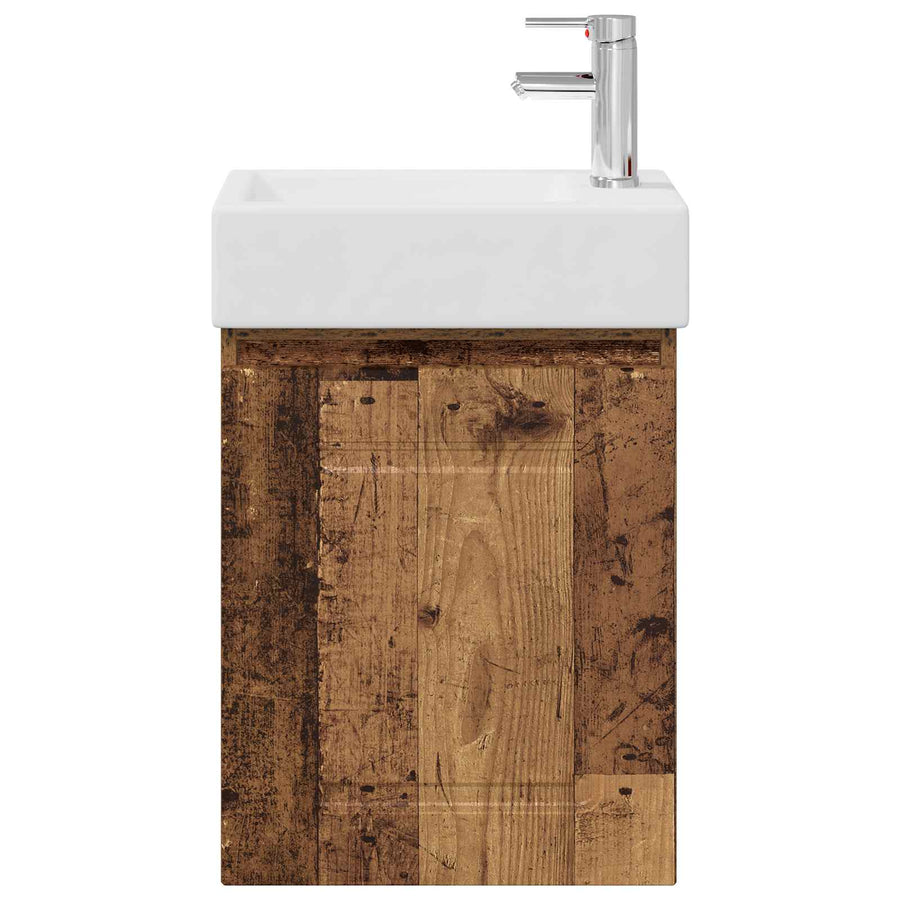 Badkamermeubel met kraan Oud hout 45,5 x 22,5 x 84 cm
