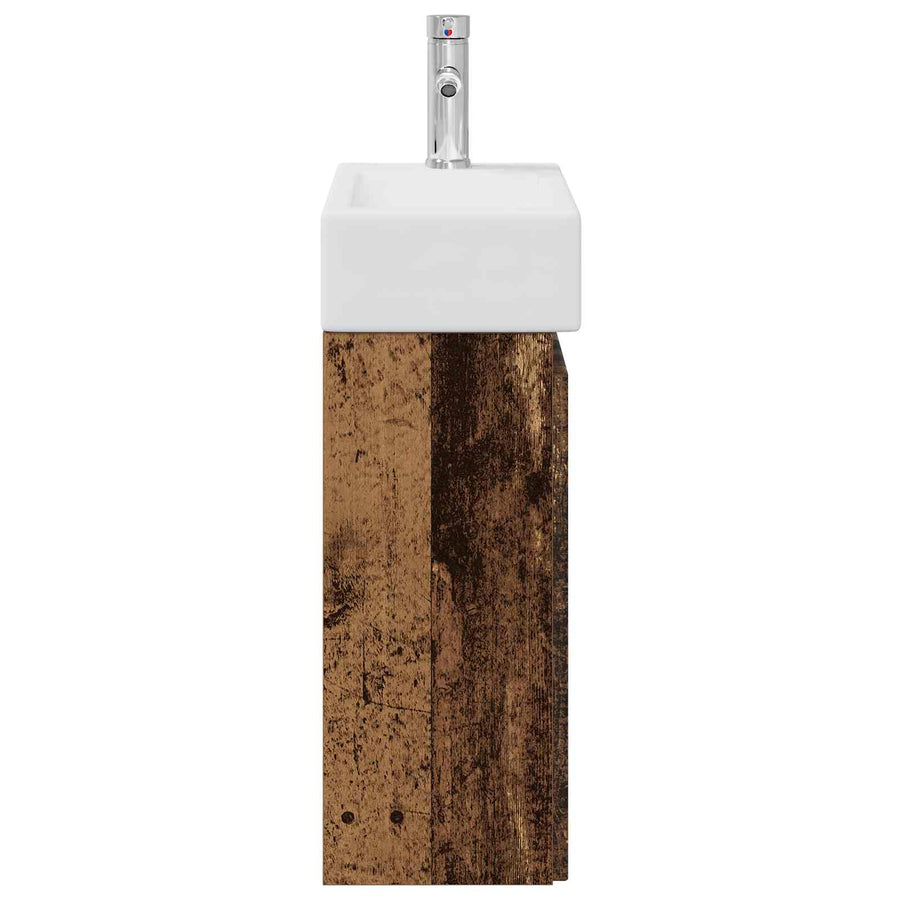 Badkamermeubel met kraan Oud hout 45,5 x 22,5 x 84 cm