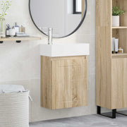 Badkamermeubel 45,5x25,5x84 cm sonoma eiken met kraan