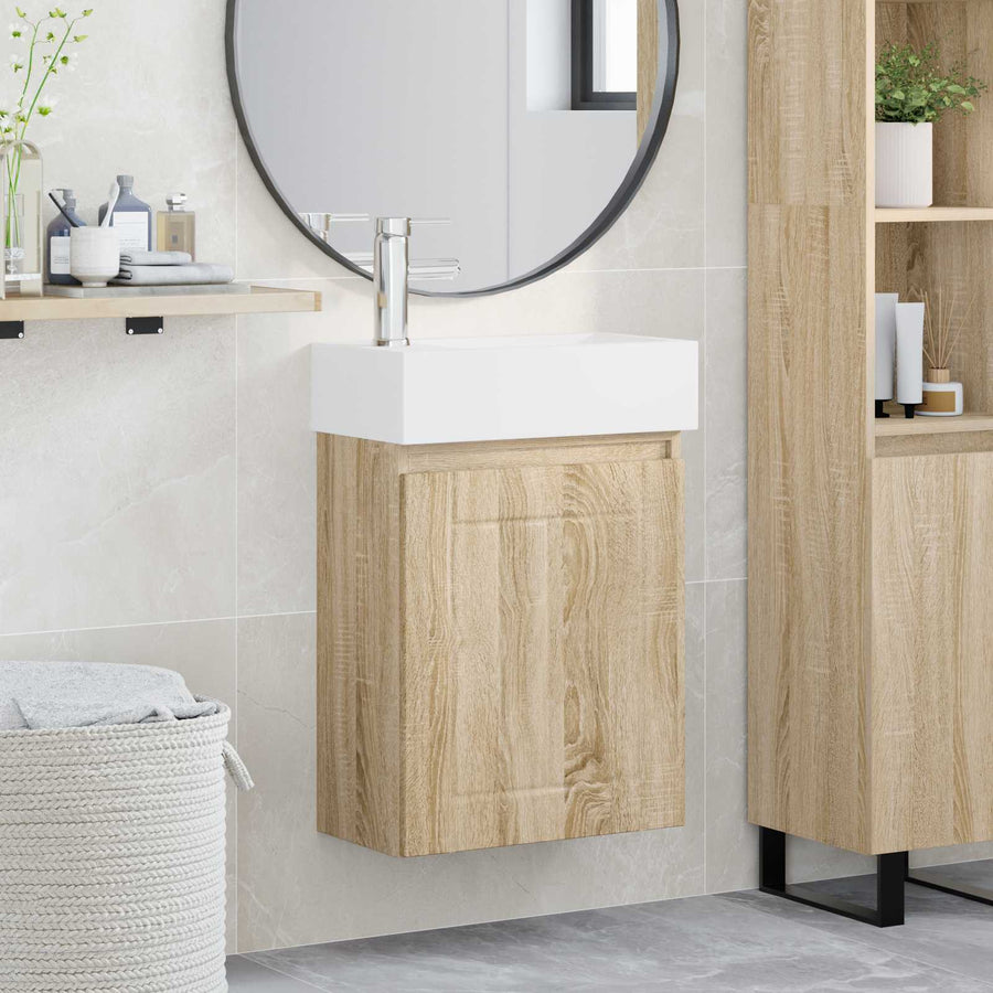 Badkamermeubel met kraan Sonoma Eiken 45,5 x 25,5 x 84 cm