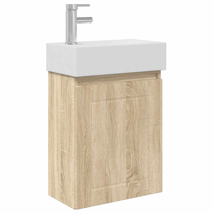 Badkamermeubel met kraan Sonoma Eiken 45,5 x 25,5 x 84 cm